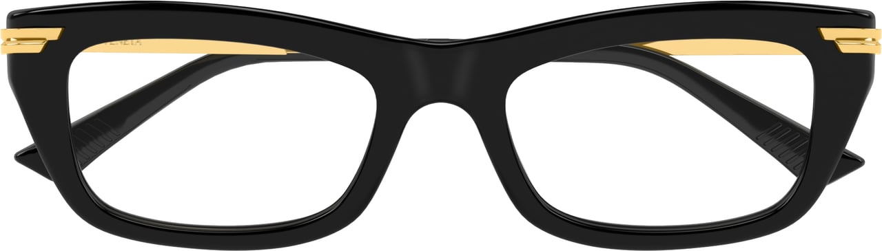 Bottega Veneta Bv1371o Rectangular Black Acetate Eyeglasses Zwart
