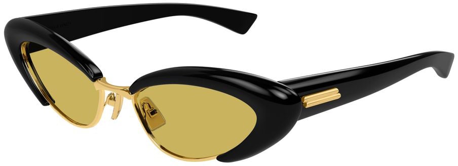 Bottega Veneta Sunglasses Bottega Veneta BV1387S 001 black black yellow 54/17/140 Zwart