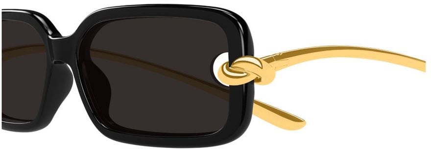 Bottega Veneta Bv1439s Rectangular Sunglasses Zwart