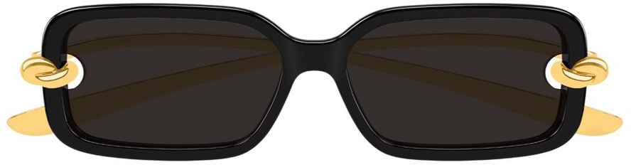 Bottega Veneta Bv1439s Rectangular Sunglasses Zwart