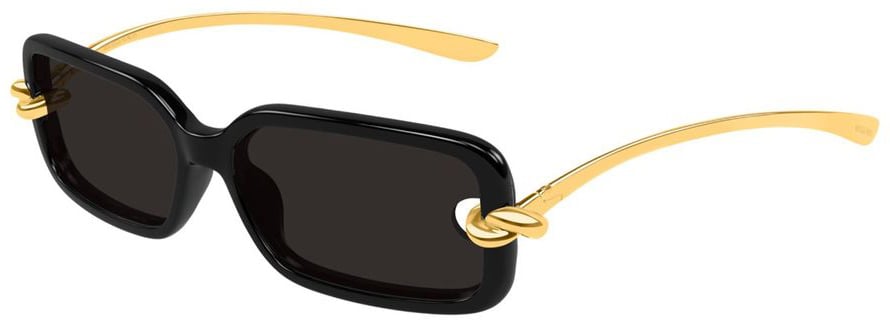 Bottega Veneta Bv1439s Rectangular Sunglasses Zwart