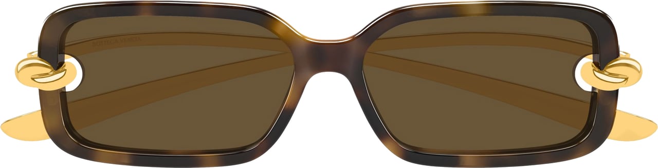 Bottega Veneta Bv1439s Rectangular Tortoiseshell Sunglasses Groen
