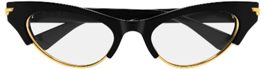 Bottega Veneta Cat-Eye Sunglasses with Gold-Tone Accents Zwart