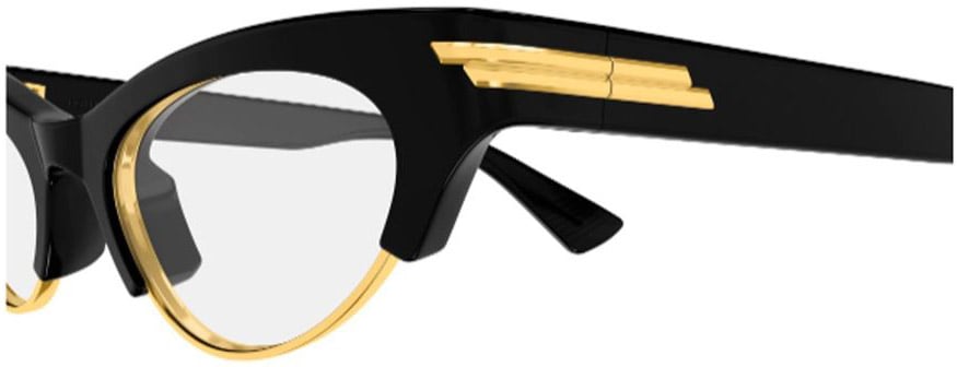 Bottega Veneta Cat-Eye Sunglasses with Gold-Tone Accents Zwart