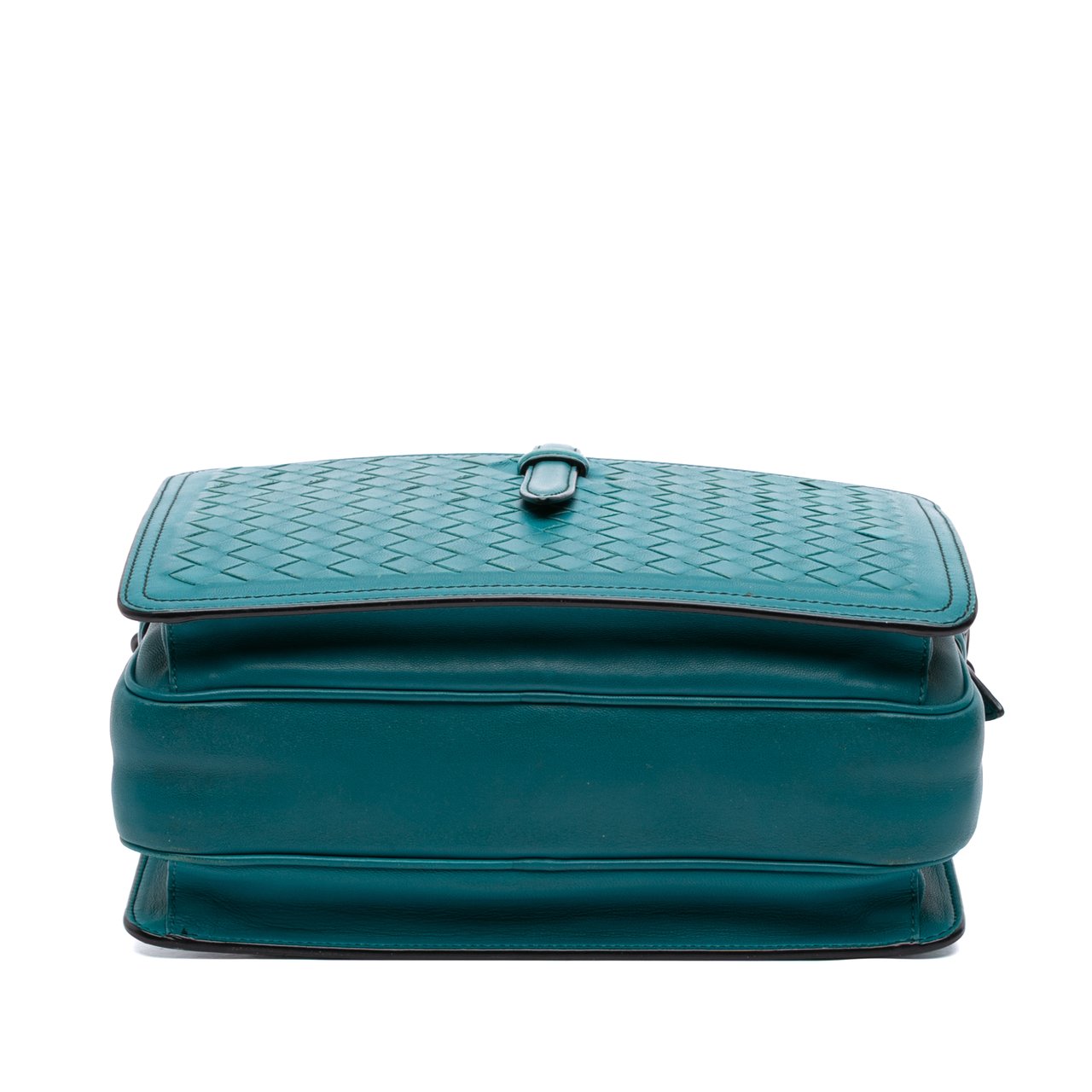 Bottega Veneta Nappa Intrecciato Belt Flap Camera Bag Blauw