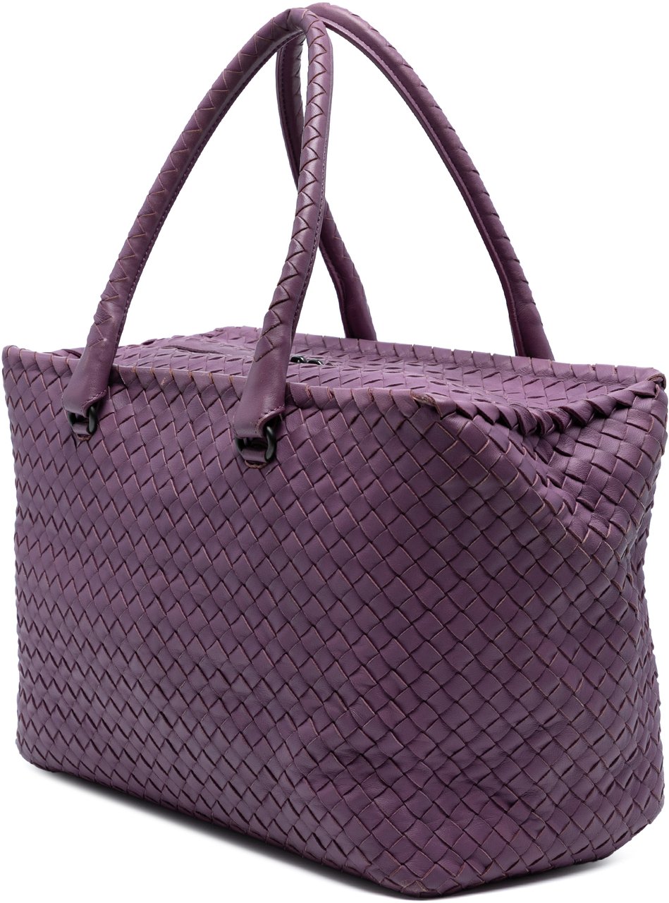 Bottega Veneta Nappa Intrecciato Brick Tote Paars