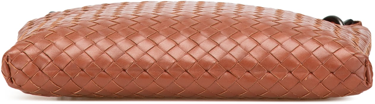 Bottega Veneta Leather Intrecciato Crossbody Bruin