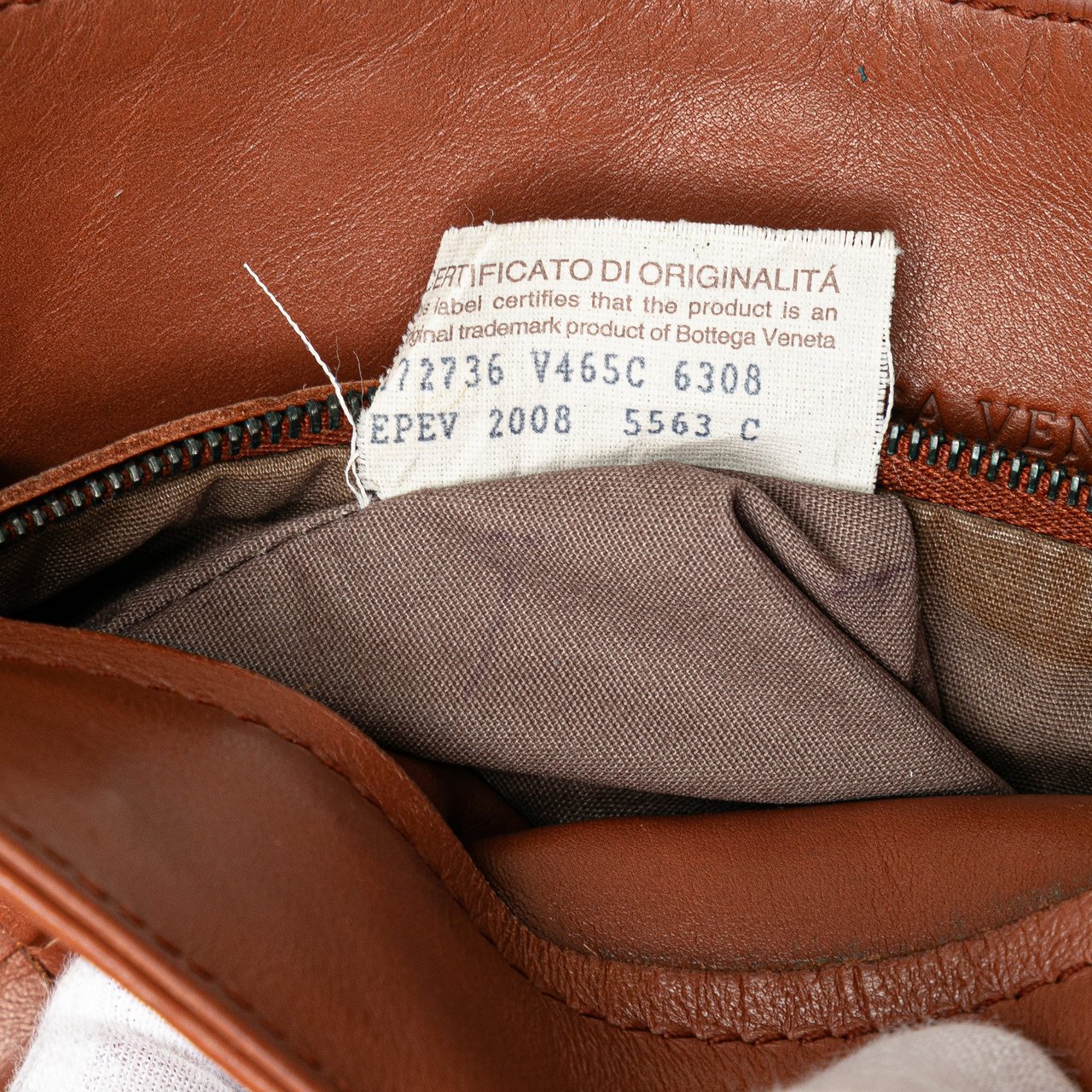 Bottega Veneta Leather Intrecciato Crossbody Bruin