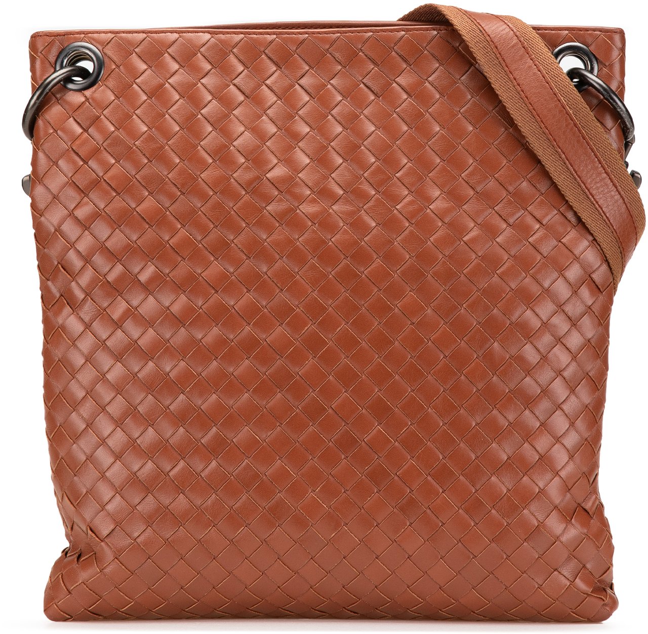 Bottega Veneta Leather Intrecciato Crossbody Bruin