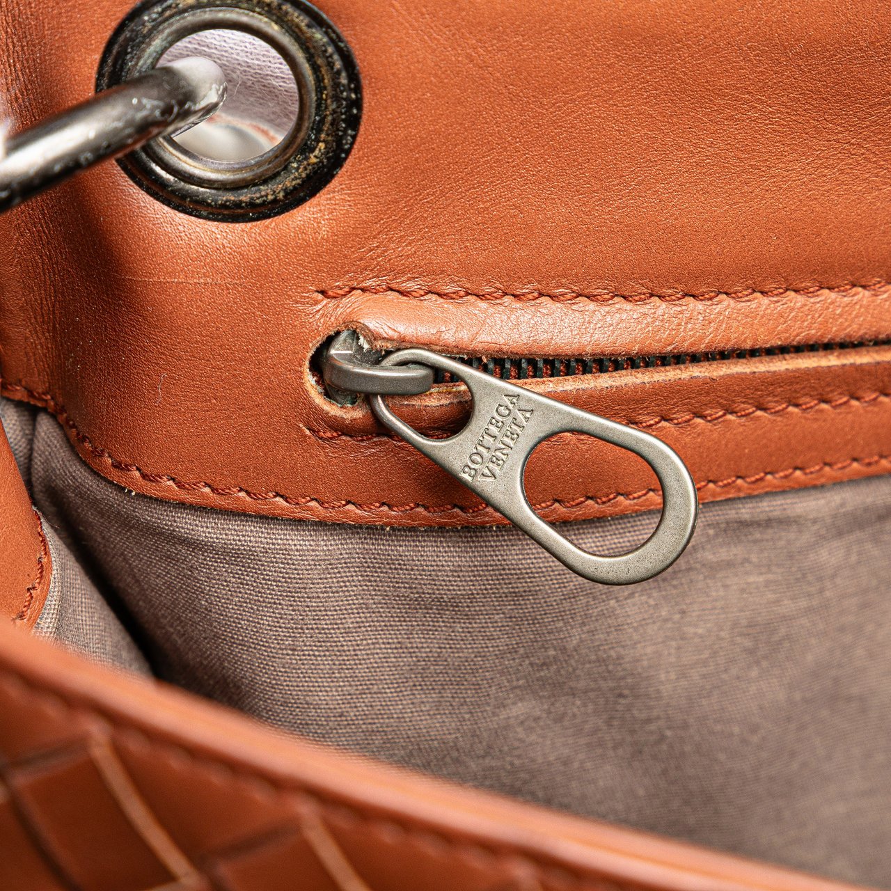 Bottega Veneta Leather Intrecciato Crossbody Bruin