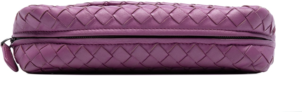 Bottega Veneta Mini Nappa Intrecciato Expandable Chain Flap Crossbody Paars