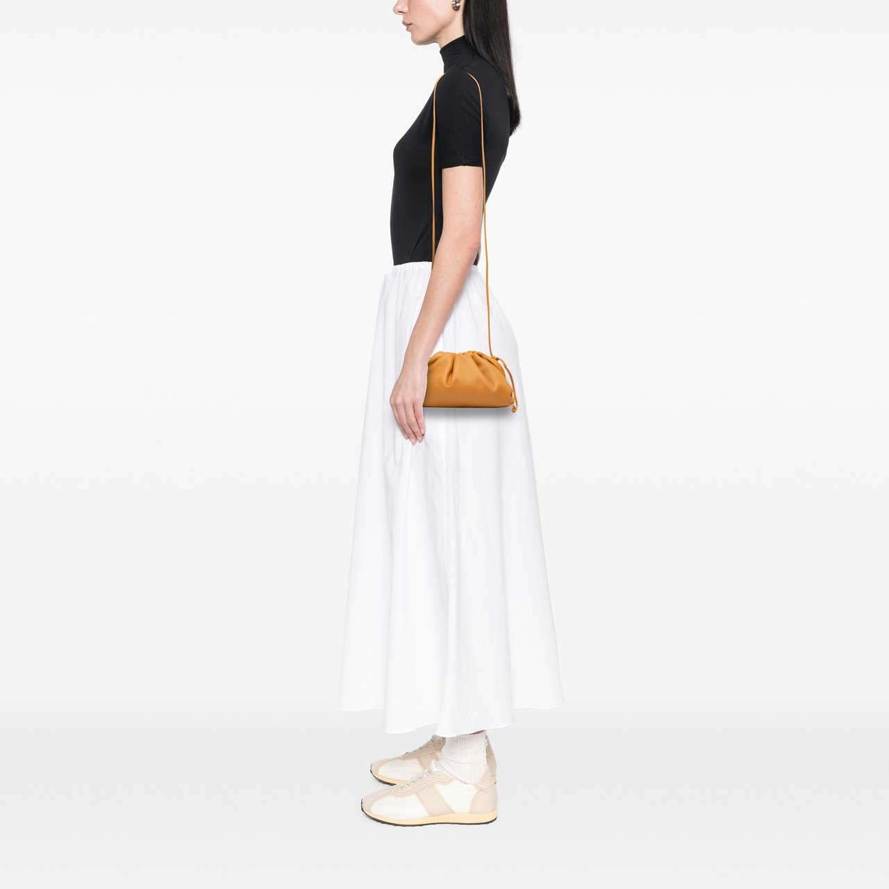 Bottega Veneta Lambskin The Mini Pouch Crossbody Bruin