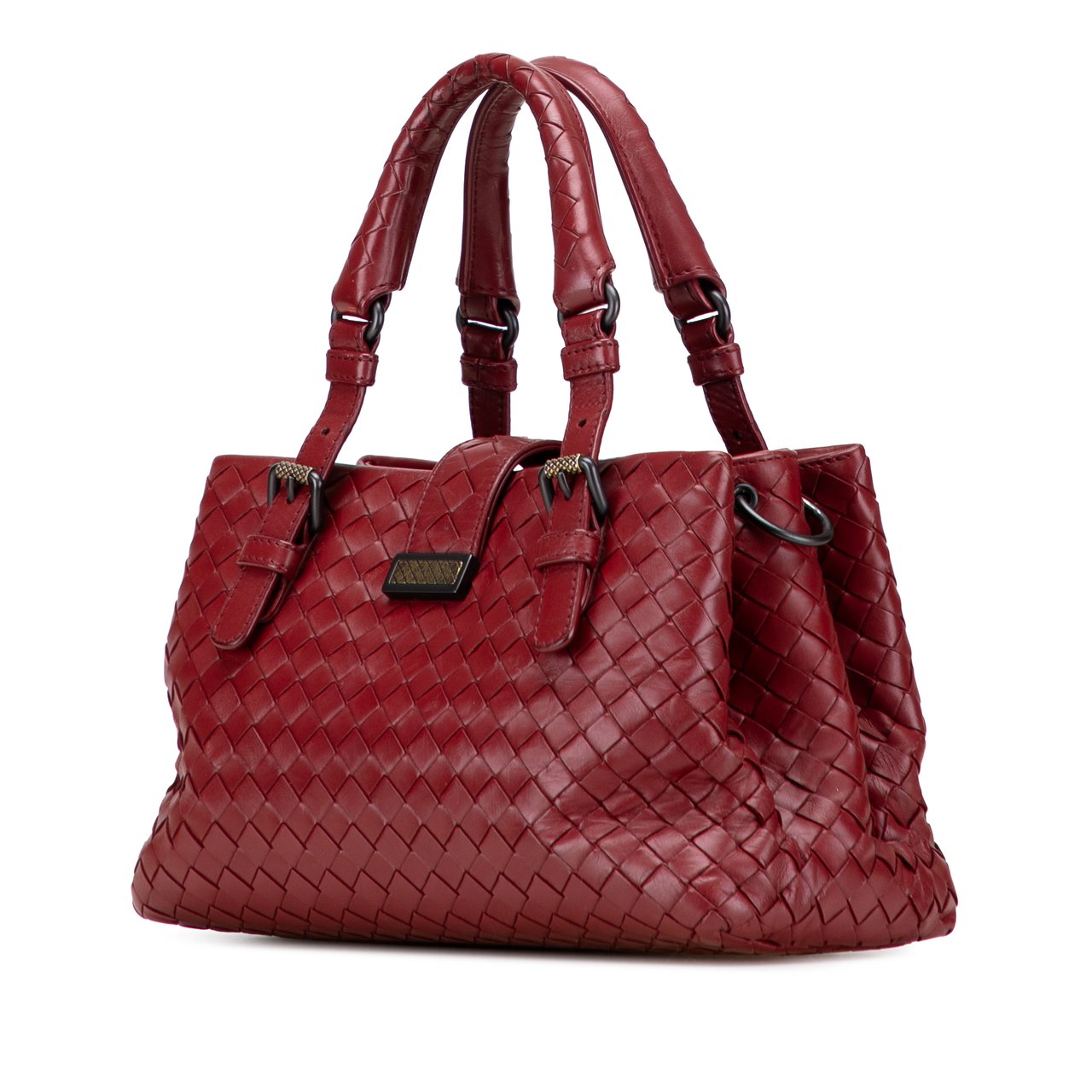 Bottega Veneta Mini Nappa Intrecciato Roma Satchel Rood
