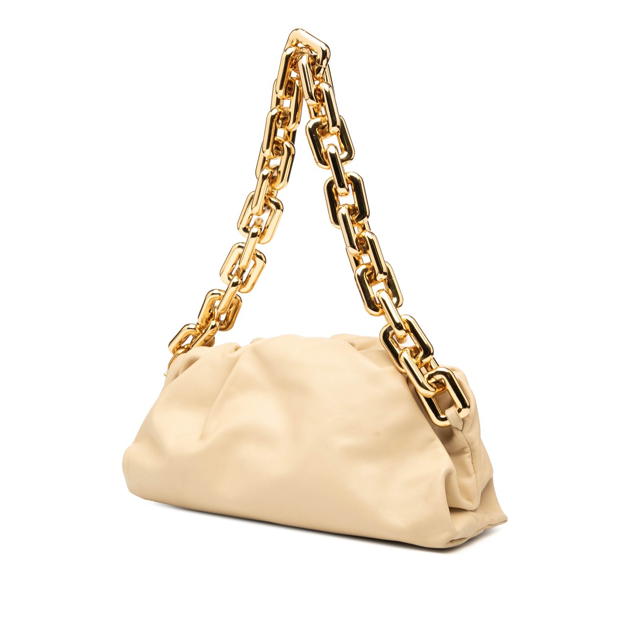 Bottega Veneta Lambskin Chain Pouch Bruin