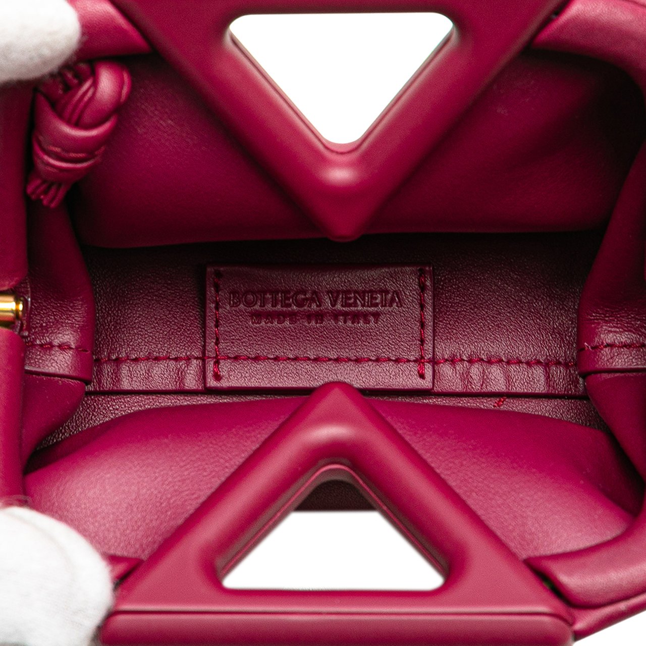 Bottega Veneta Leather Point Coin Purse Satchel Roze