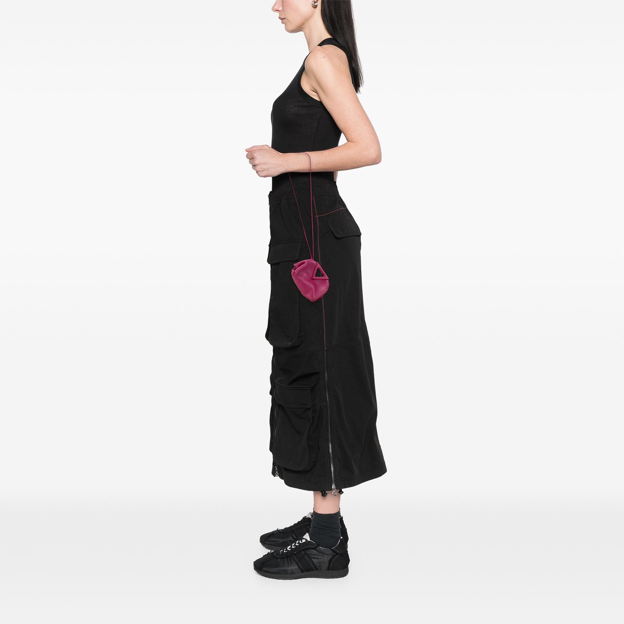 Bottega Veneta Leather Point Coin Purse Satchel Roze