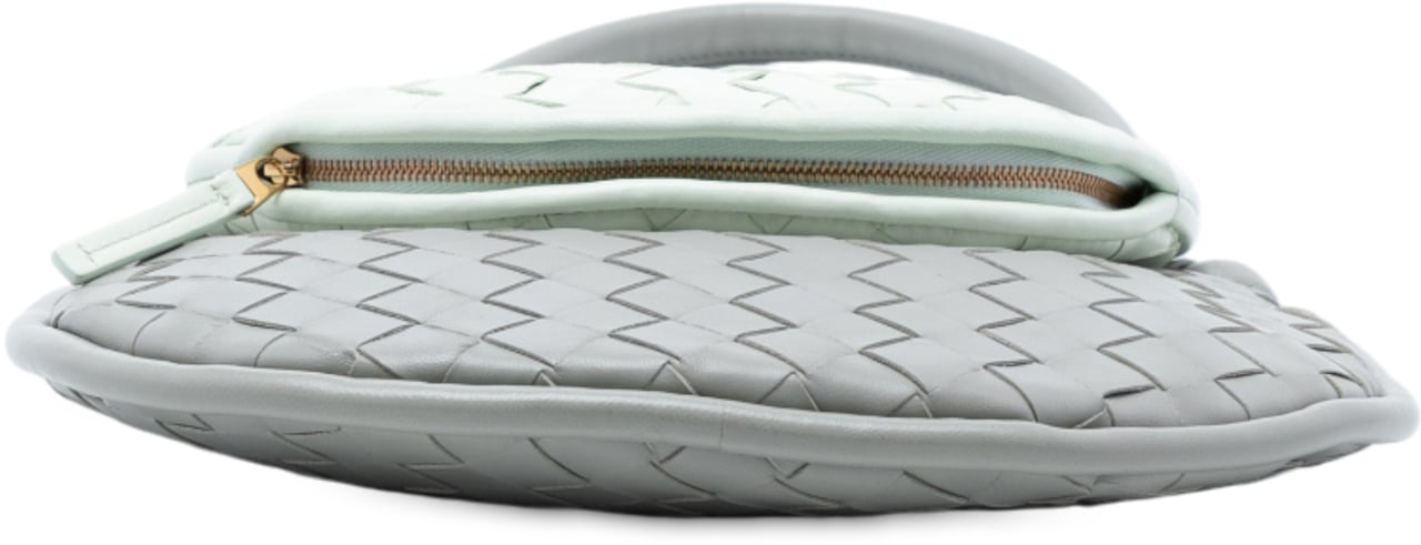 Bottega Veneta Small Bicolor Lambskin Intrecciato Gemelli Bag Grijs