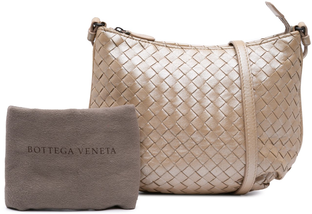 Bottega Veneta Nappa Intrecciato Crossbody Goud
