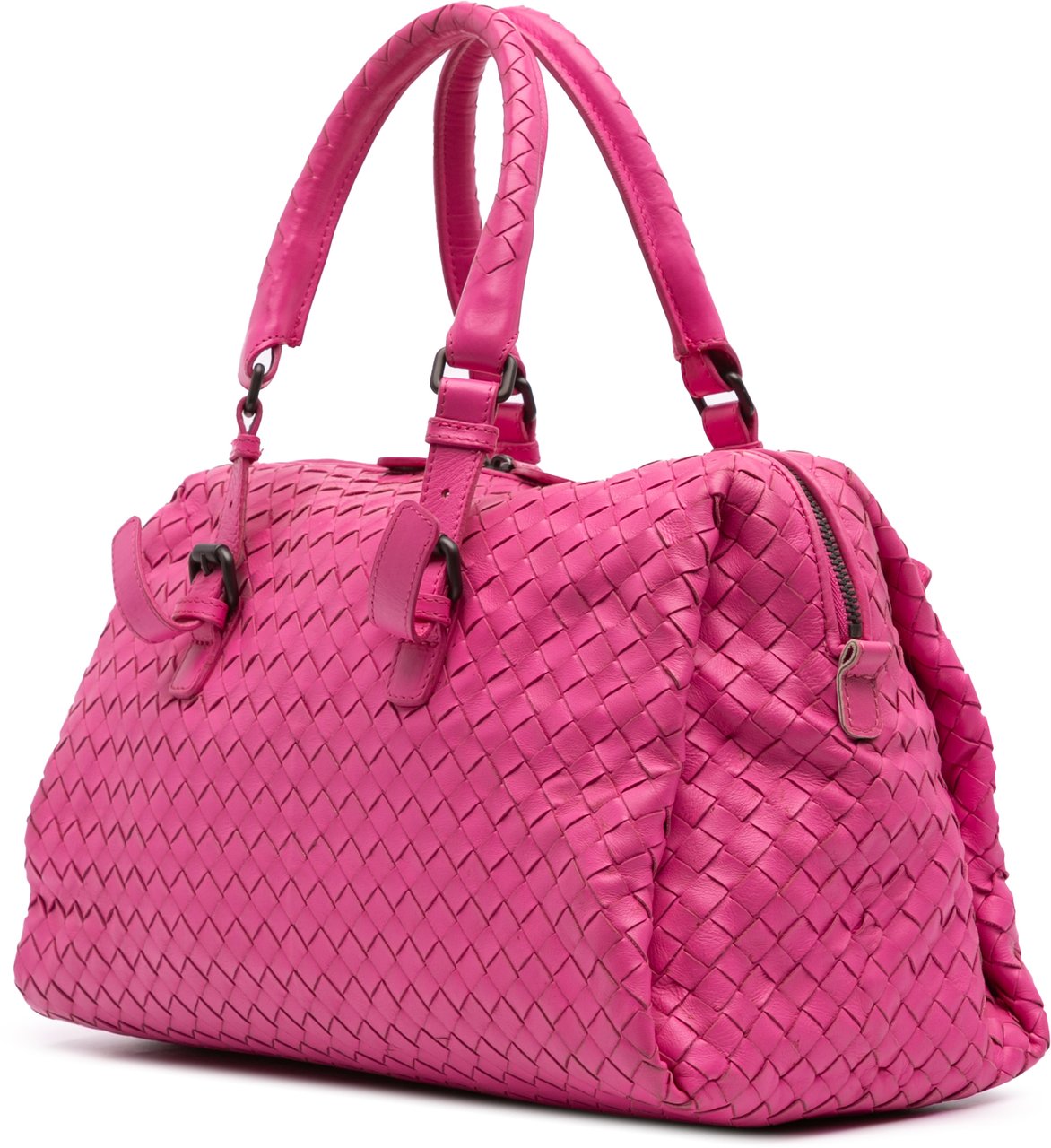 Bottega Veneta Nappa Intrecciato Boston Bag Roze