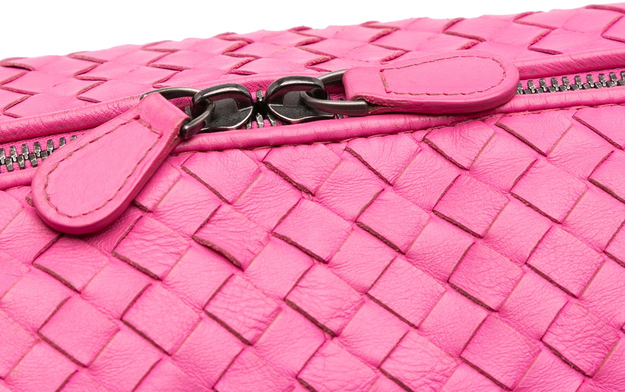 Bottega Veneta Nappa Intrecciato Boston Bag Roze