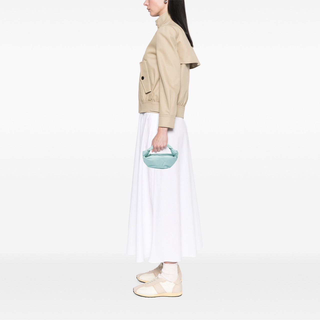 Bottega Veneta Mini Calfskin Double Knot Bag Blauw