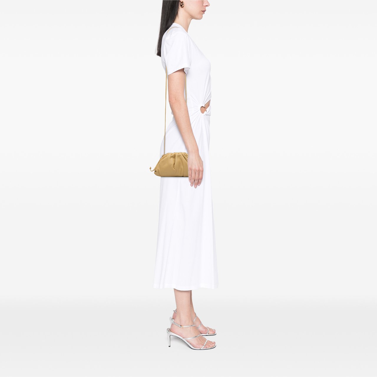 Bottega Veneta Lambskin The Mini Pouch Crossbody Bruin