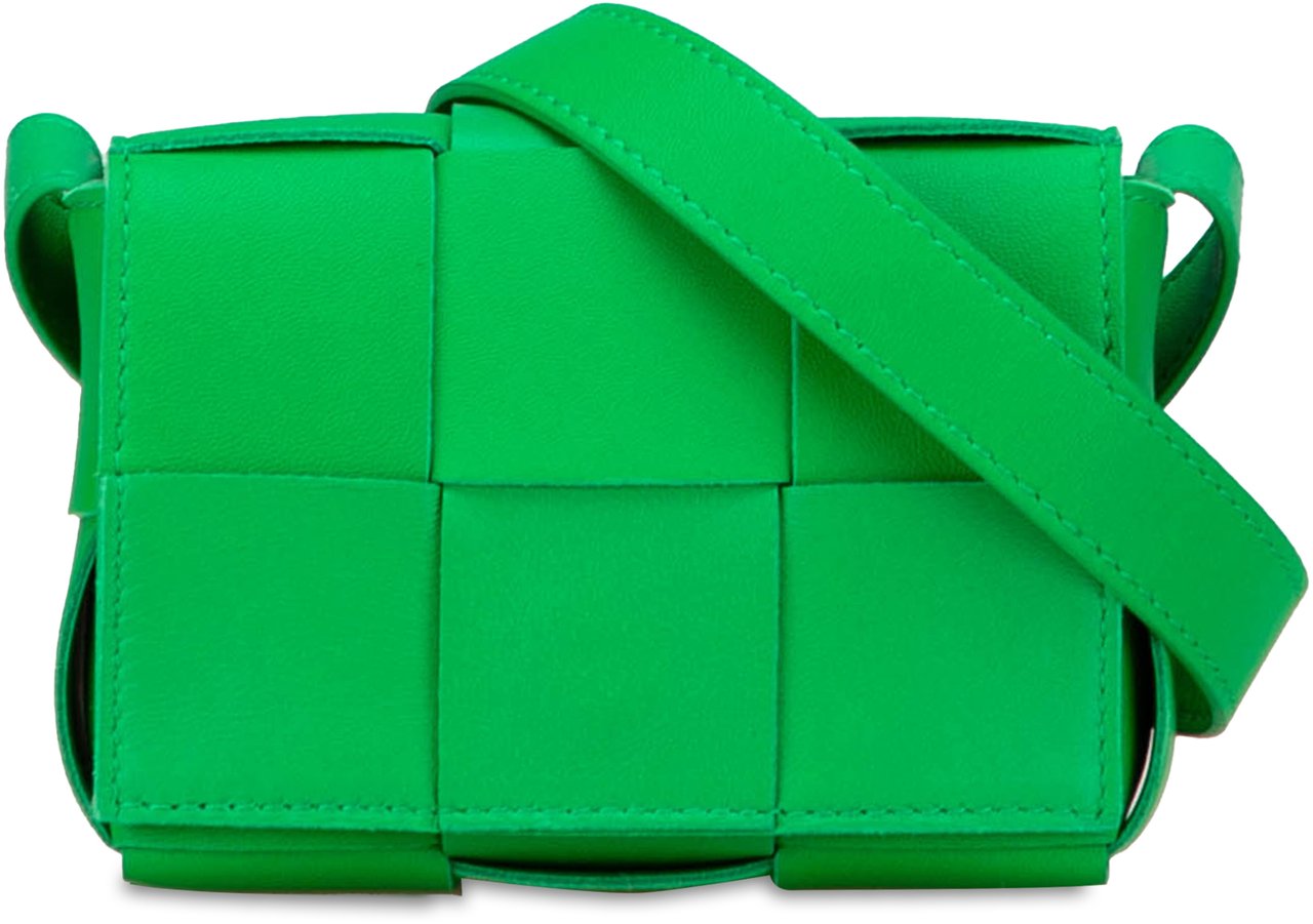 Bottega Veneta Candy Nappa Intrecciato Cassette Crossbody Groen