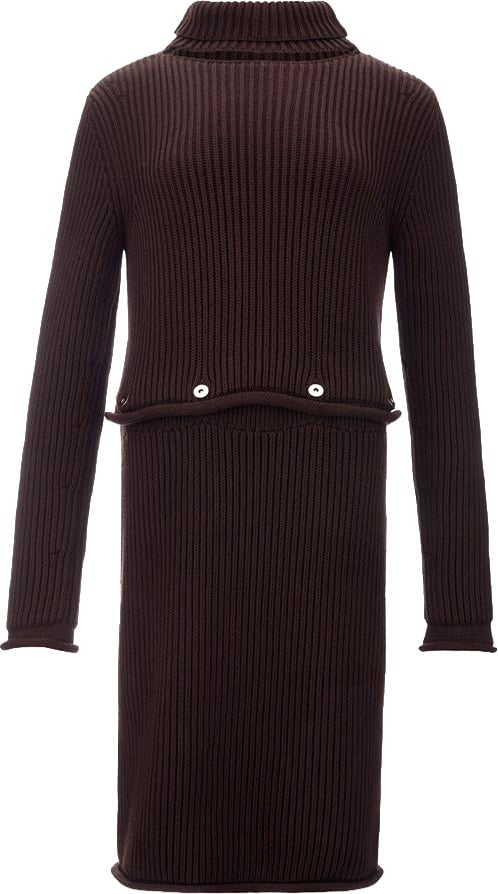 Bottega Veneta Brown Viscose Casual Dress Bruin
