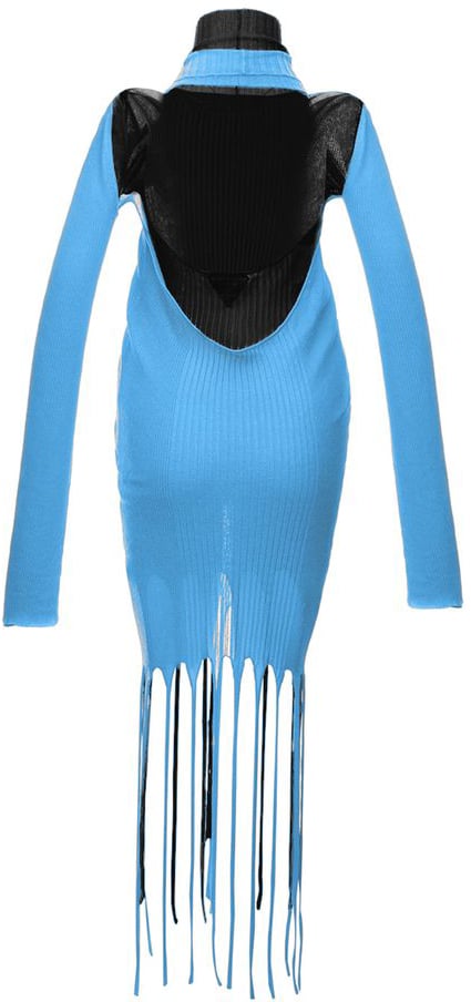 Bottega Veneta Bottega Veneta Blue Cotton Casual Dress Blauw