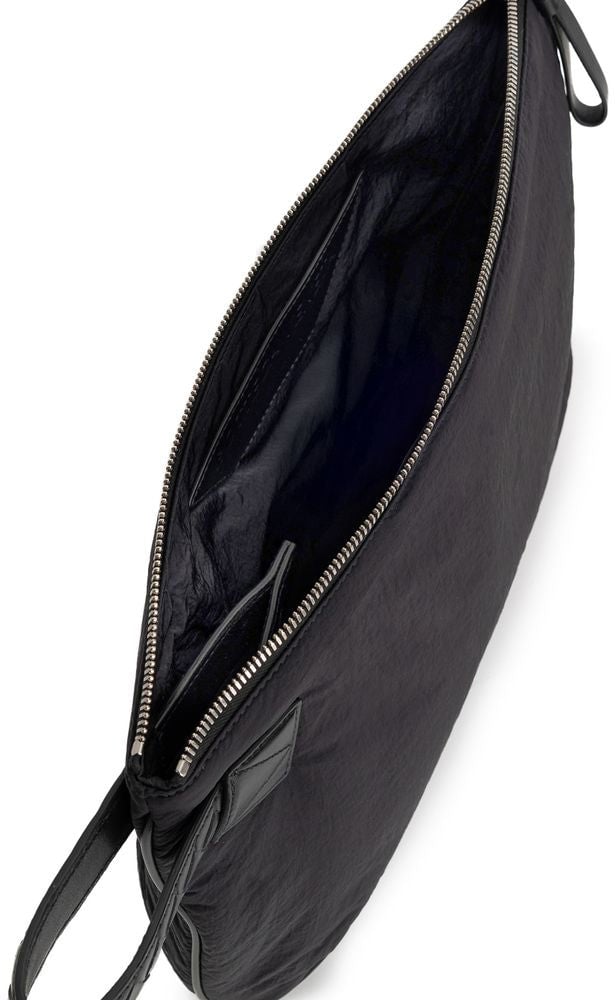 Bottega Veneta Black Nylon Clutch Bag Zwart