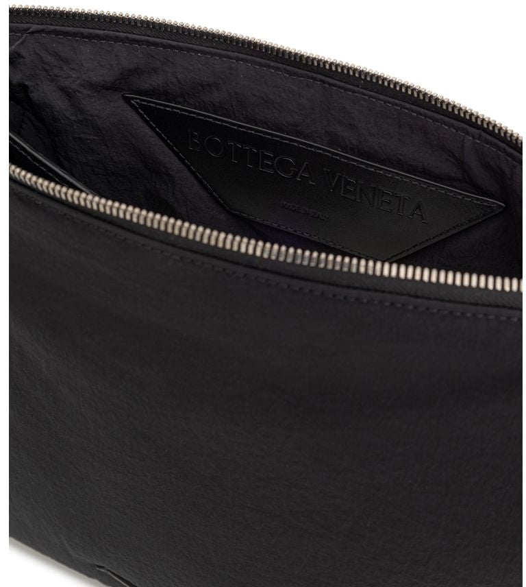 Bottega Veneta Black Nylon Clutch Bag Zwart