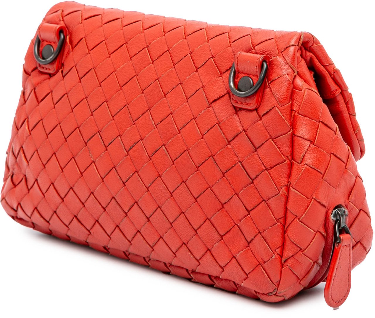 Bottega Veneta Intrecciato Chain Flap Crossbody Rood