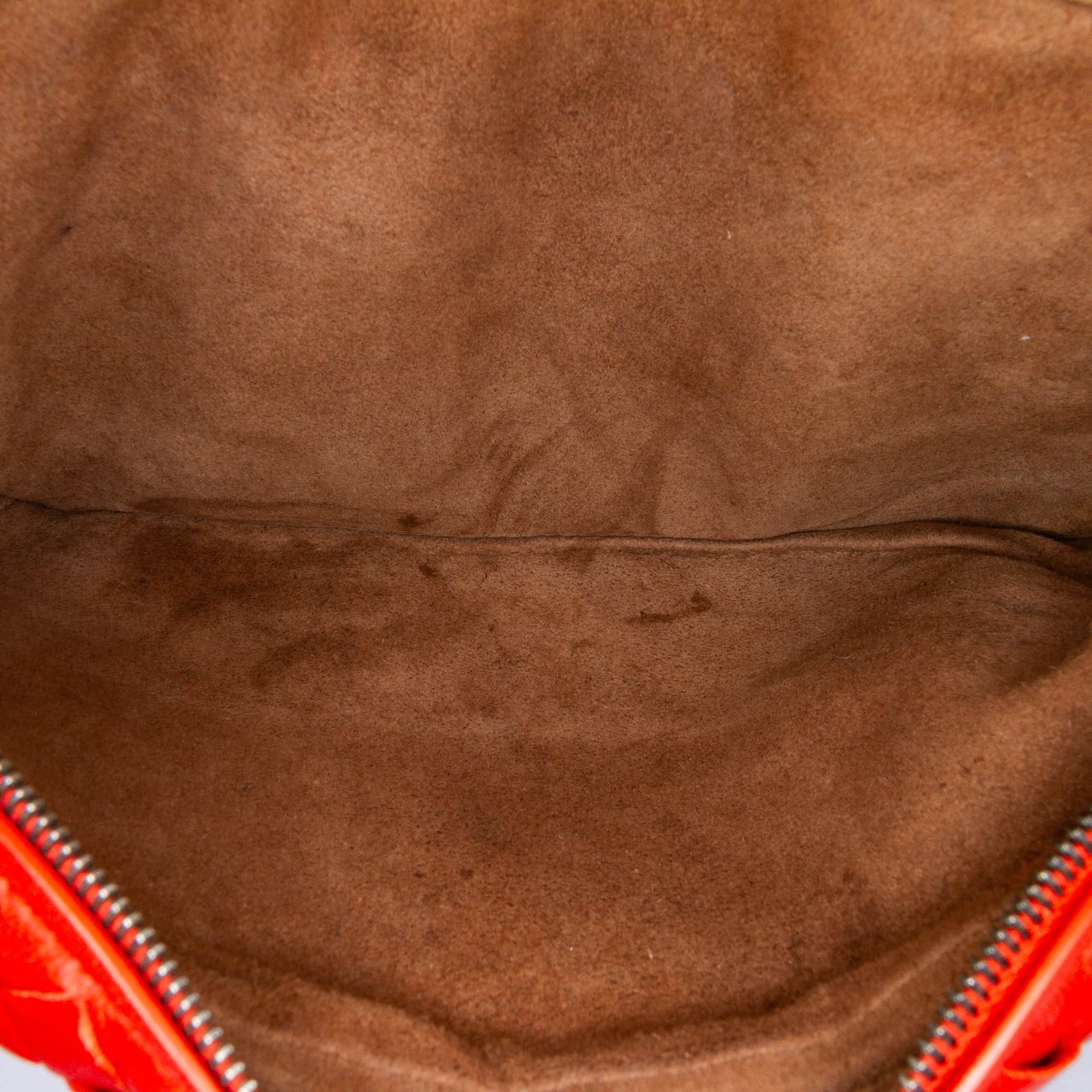 Bottega Veneta Intrecciato Chain Flap Crossbody Rood