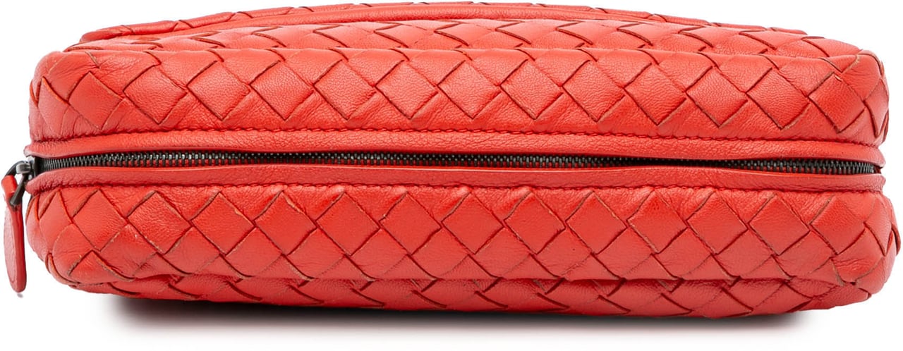Bottega Veneta Intrecciato Chain Flap Crossbody Rood