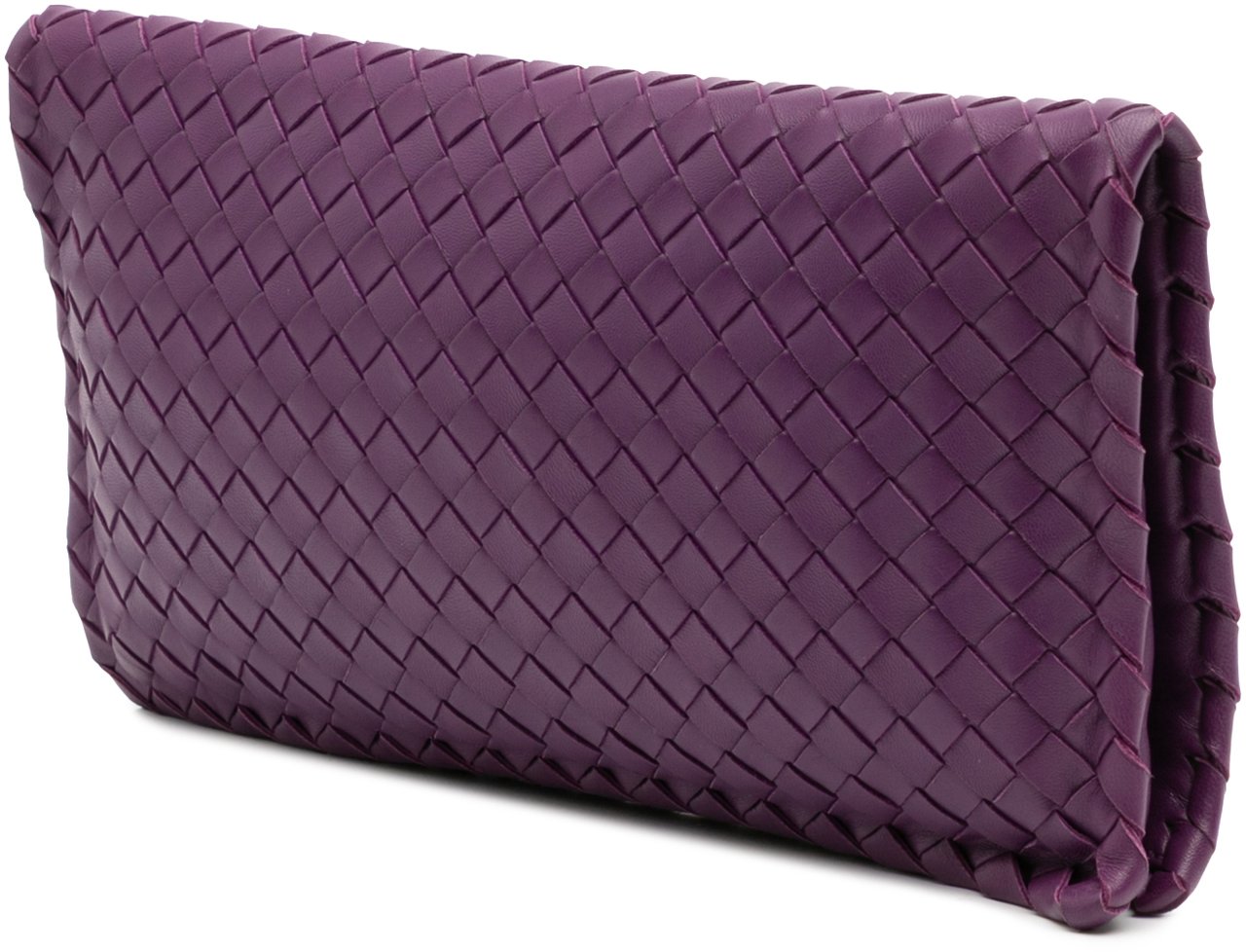 Bottega Veneta Nappa Intrecciato Turn Lock Clutch Paars