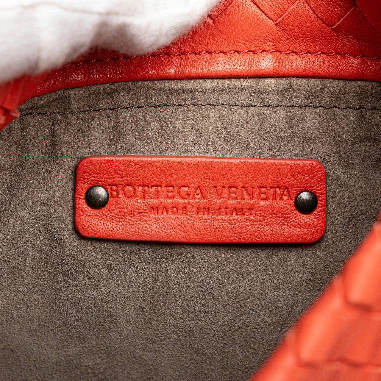 Bottega Veneta Nappa Intrecciato Bucket Bag Oranje
