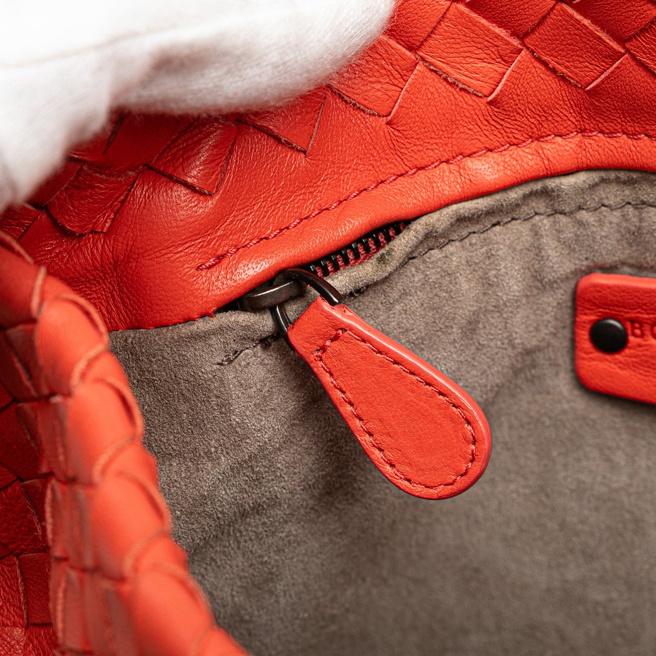 Bottega Veneta Nappa Intrecciato Bucket Bag Oranje