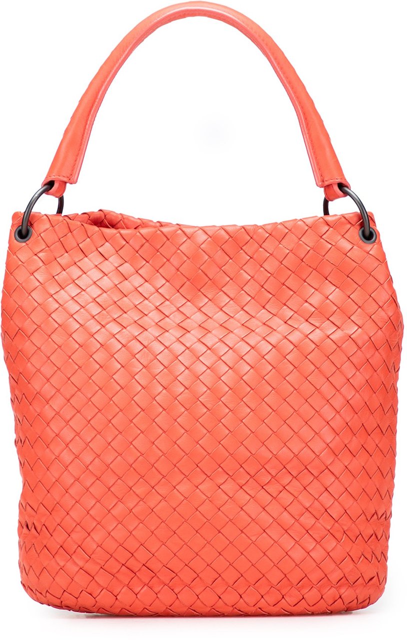 Bottega Veneta Nappa Intrecciato Bucket Bag Oranje