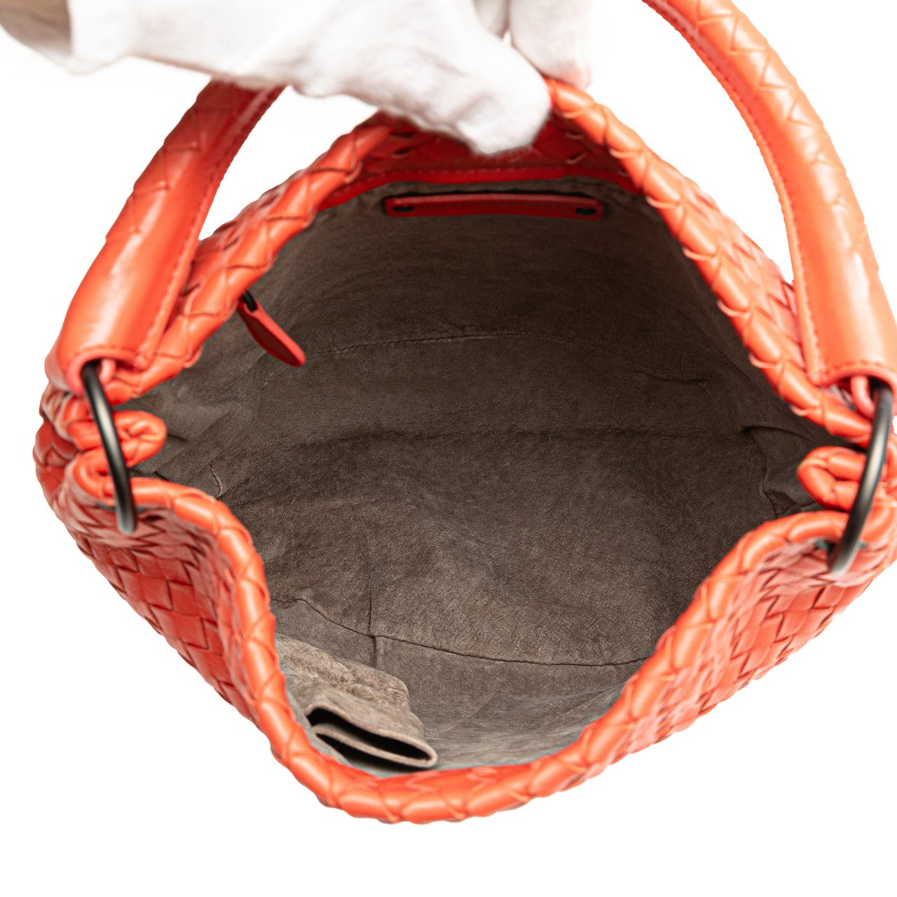 Bottega Veneta Nappa Intrecciato Bucket Bag Oranje