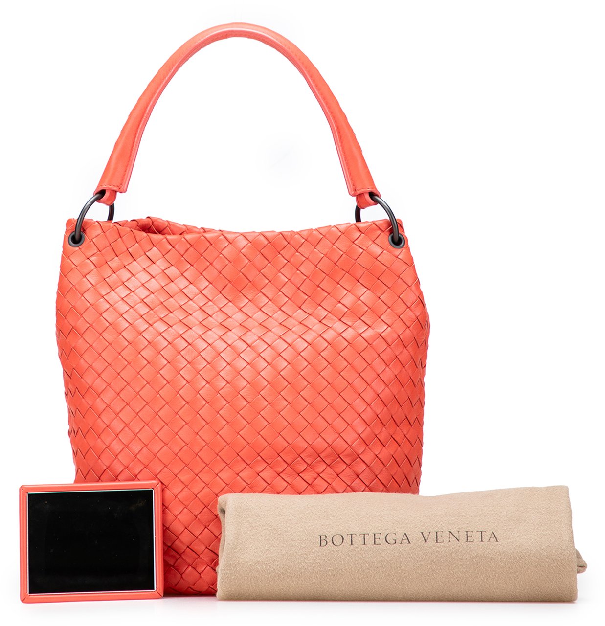 Bottega Veneta Nappa Intrecciato Bucket Bag Oranje