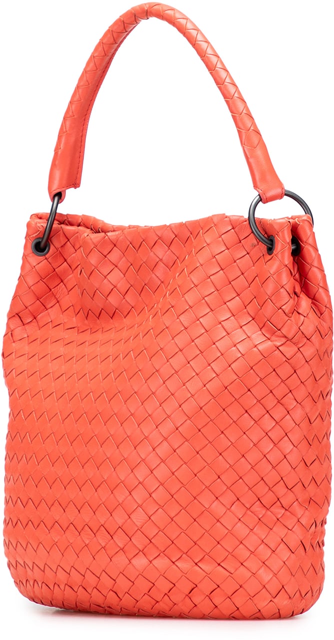 Bottega Veneta Nappa Intrecciato Bucket Bag Oranje