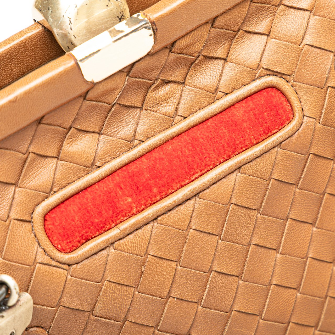 Bottega Veneta Velvet Trimmed Nappa Intrecciato Frame Bag Bruin