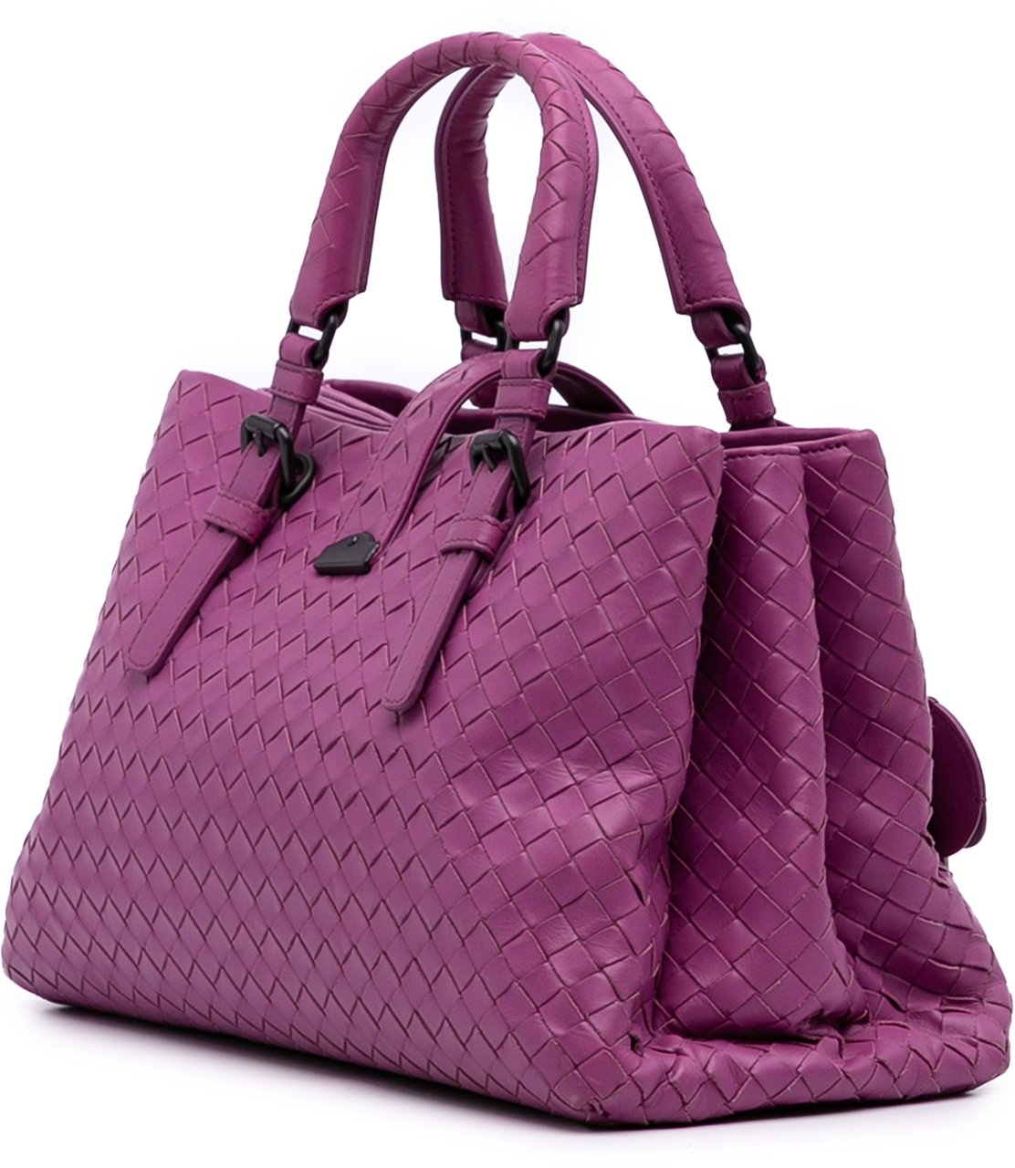 Bottega Veneta Small Nappa Intrecciato Roma Satchel Paars