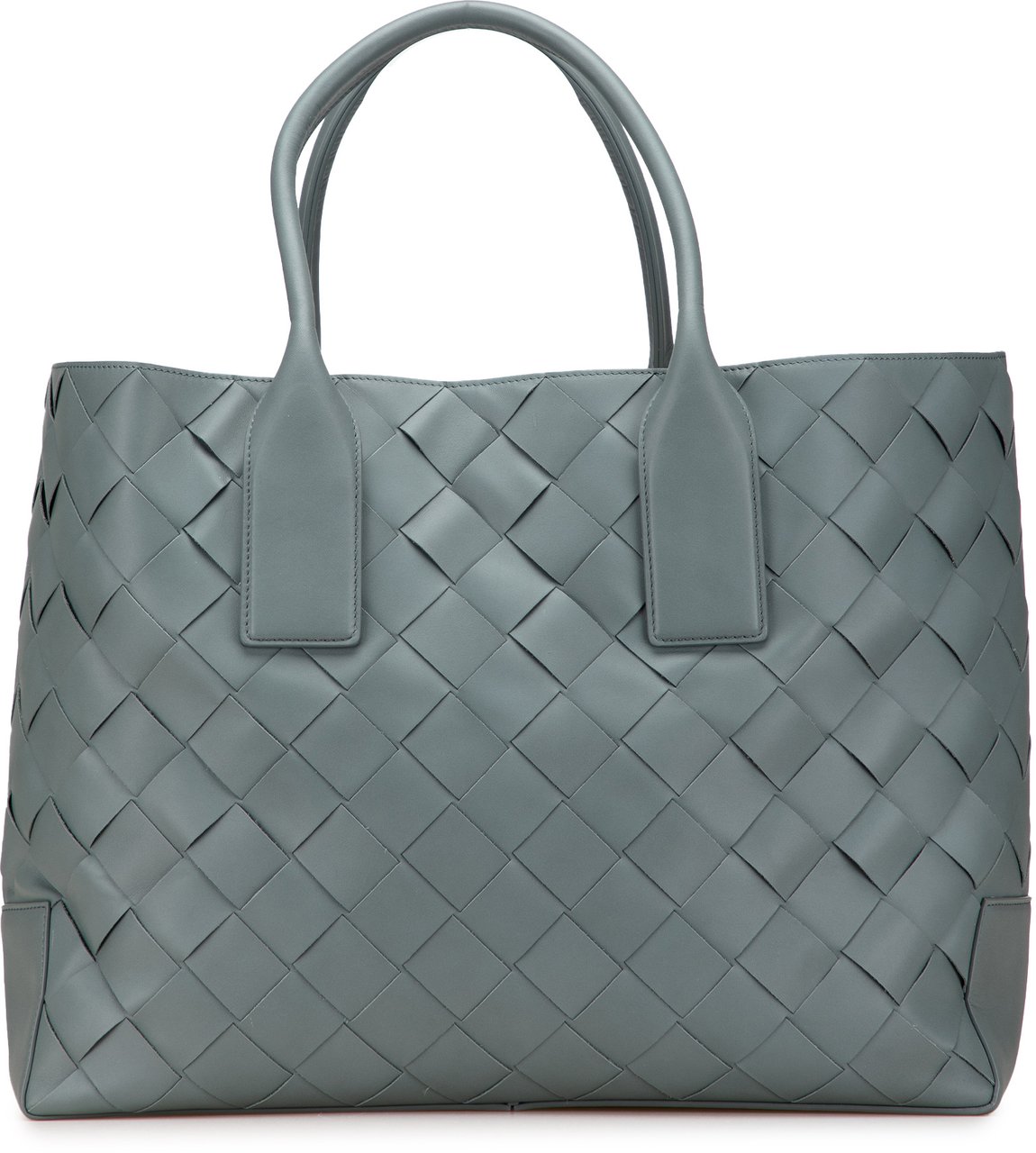 Bottega Veneta Lambskin Maxi Intrecciato Tote Grijs