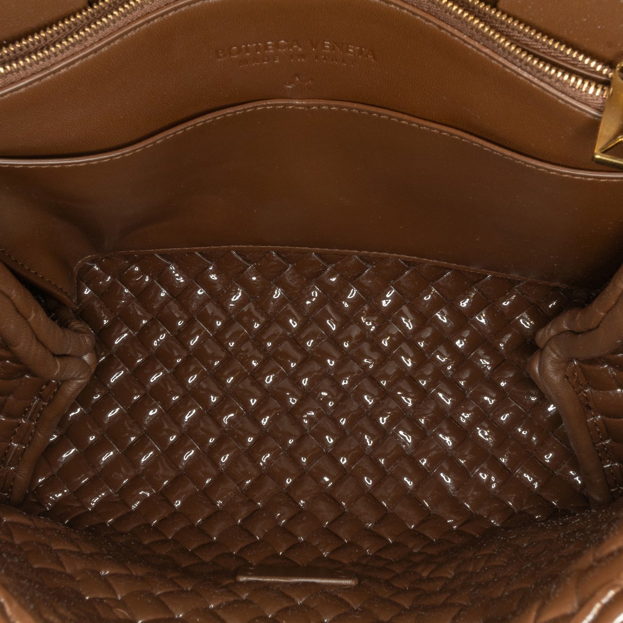 Bottega Veneta Intrecciato Patent Patti Bruin