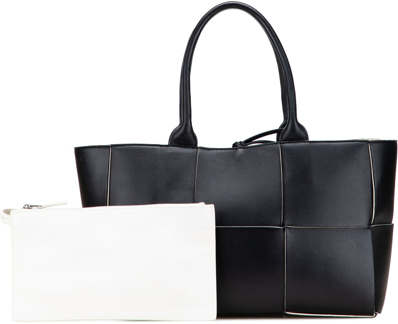 Bottega Veneta Small Nappa Maxi Intrecciato Arco Tote Zwart