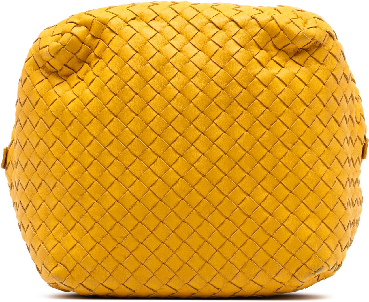 Bottega Veneta Nappa Intrecciato Cube Crossbody Geel