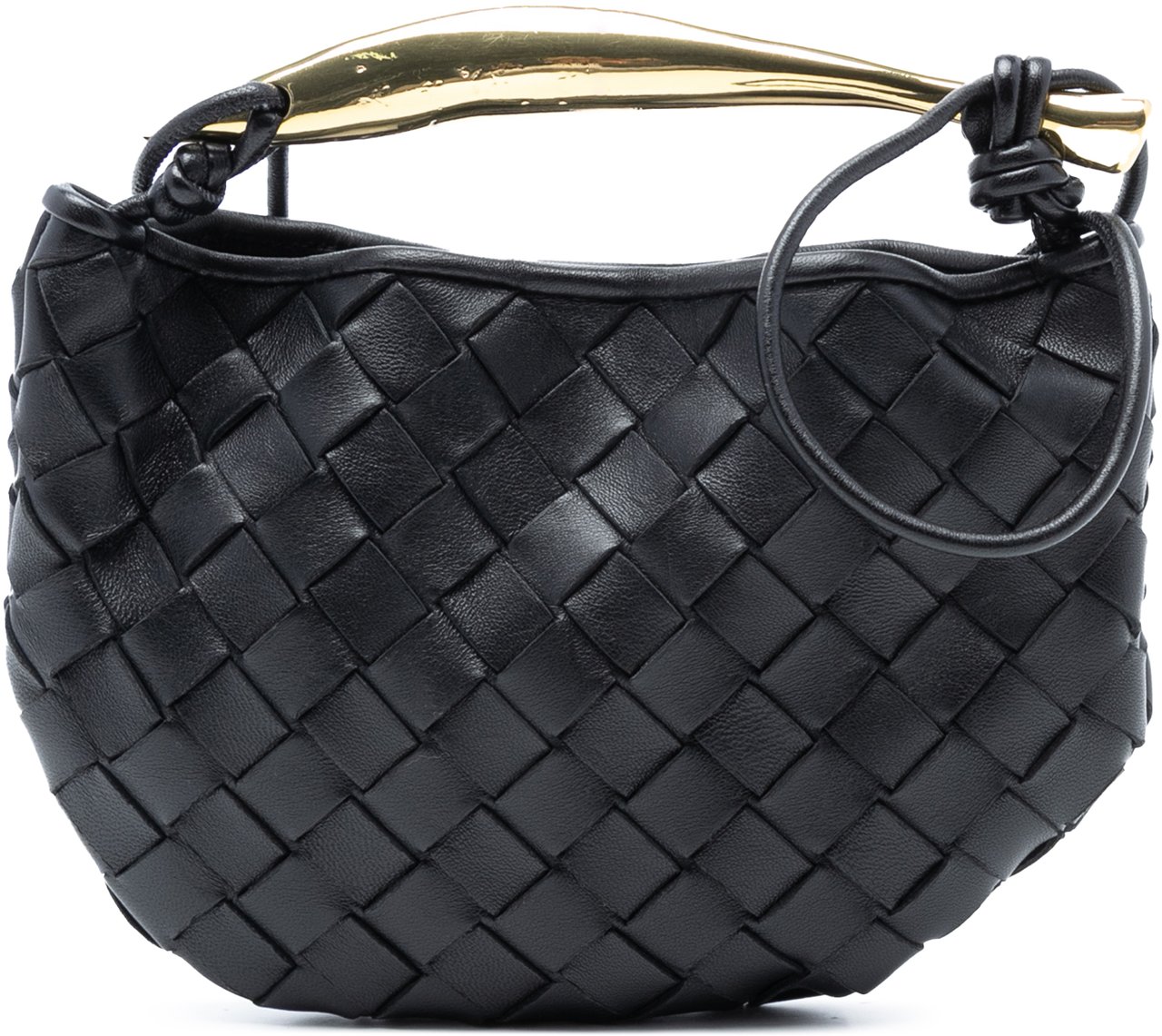 Bottega Veneta Baby Lambskin Intrecciato Sardine Zwart