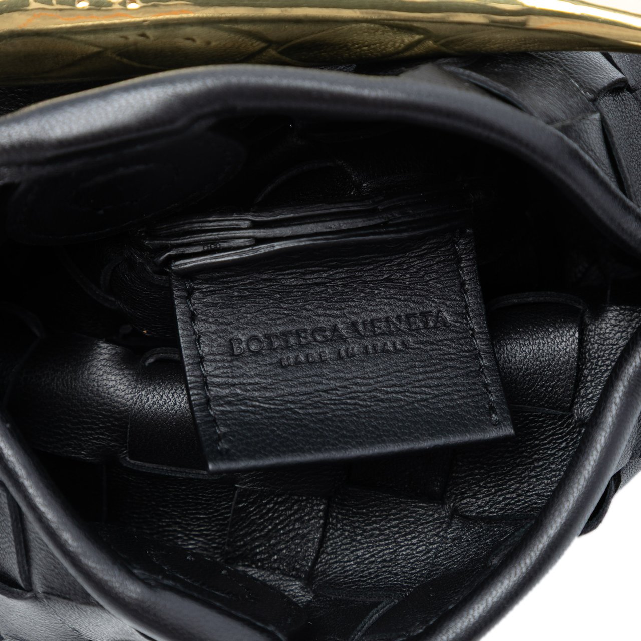Bottega Veneta Baby Lambskin Intrecciato Sardine Zwart