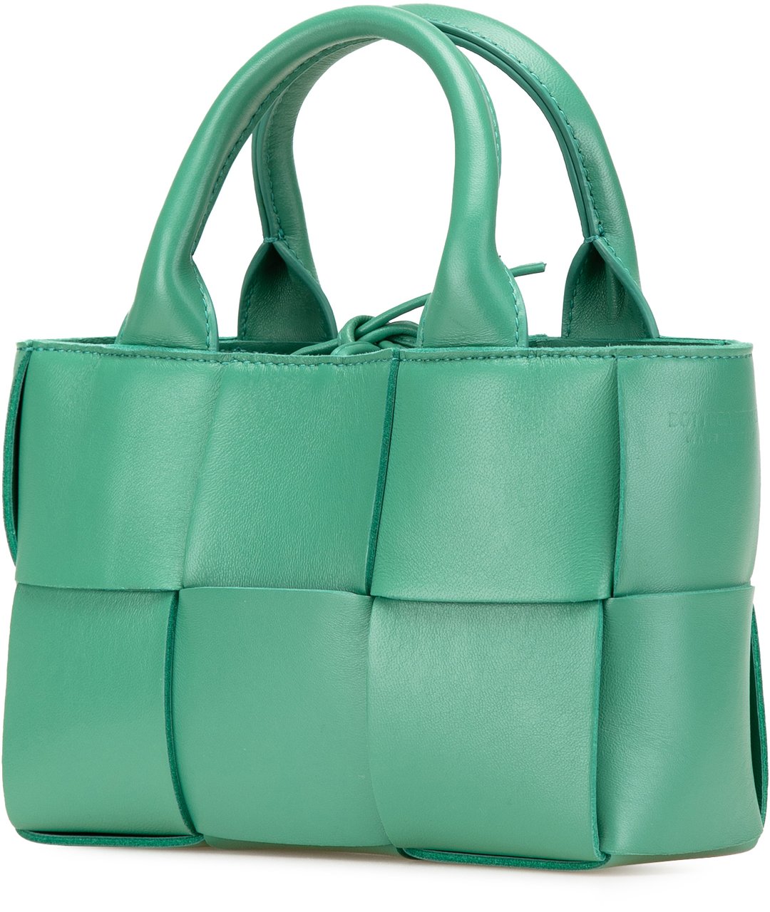 Bottega Veneta Candy Lambskin Intreccio Arco Tote Groen